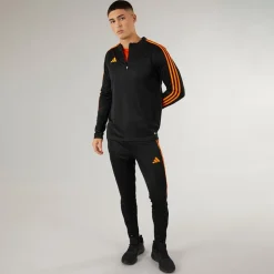 adidas Herren Tiro 23 Club 1/4 Reißverschluss Trainings Oberteil Schwarz/Signal Orange