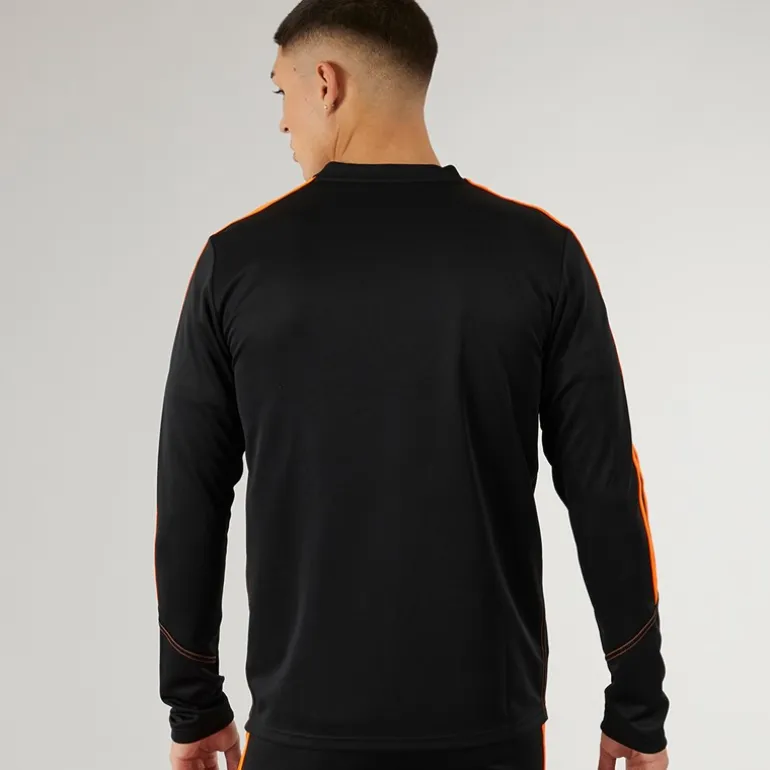 adidas Herren Tiro 23 Club 1/4 Reißverschluss Trainings Oberteil Schwarz/Signal Orange