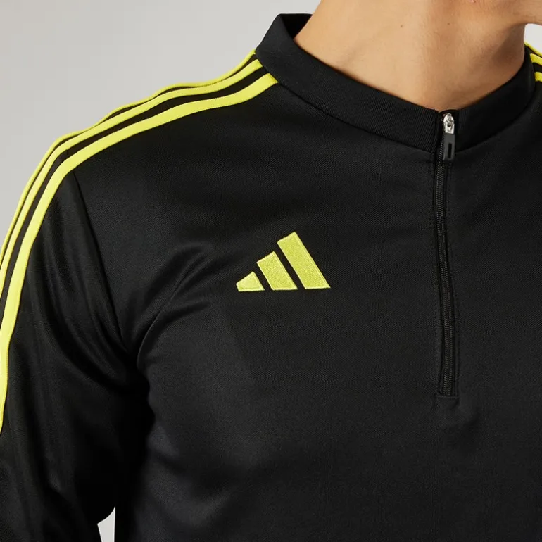 adidas Herren Tiro 23 Club 1/4 Zip Trainings Oberteil Schwarz/Hellgelb