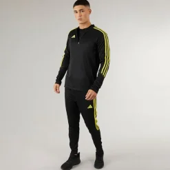 adidas Herren Tiro 23 Club 1/4 Zip Trainings Oberteil Schwarz/Hellgelb