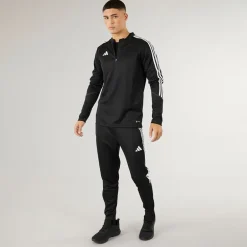adidas Herren Tiro 23 Club 1/4 Zip Trainings Oberteil Schwarz/Weiß