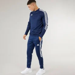 adidas Herren Tiro 23 Club 1/4 Zip Trainings Oberteil Marine/Weiß