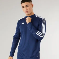 adidas Herren Tiro 23 Club 1/4 Zip Trainings Oberteil Marine/Weiß