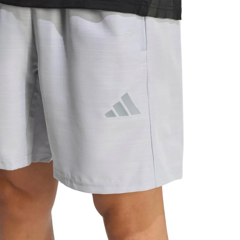 adidas Herren Trainings Essentials Basis Melange Gewebte Shorts Halo Silver Mel