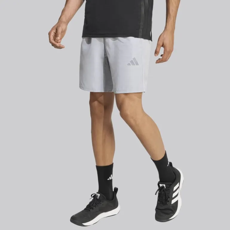 adidas Herren Trainings Essentials Basis Melange Gewebte Shorts Halo Silver Mel