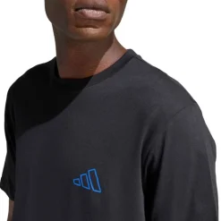 adidas Herren Triple Stripe Vibe Rücken Grafik T Shirt Schwarz