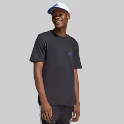 adidas Herren Triple Stripe Vibe Rücken Grafik T Shirt Schwarz