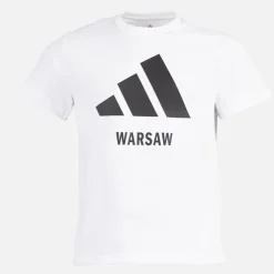 adidas Herren Warschau Grafik T Shirt Weiß