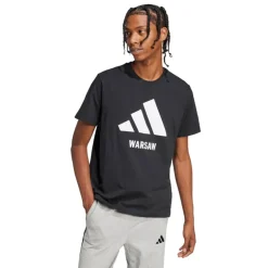 adidas Herren Warschau Logo T Shirt Schwarz
