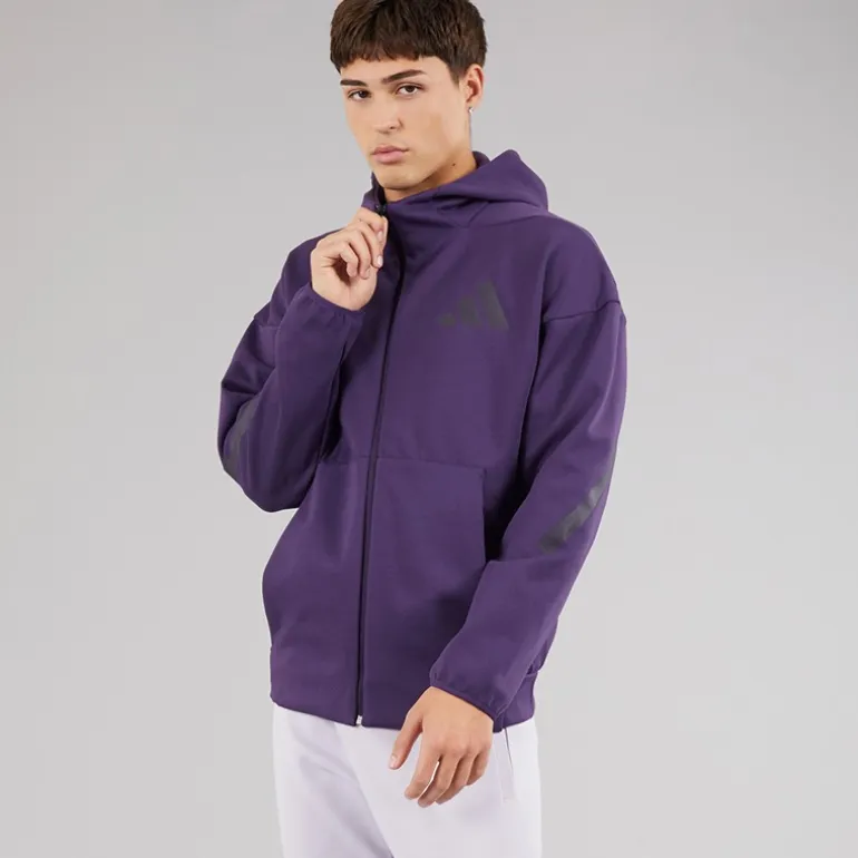 adidas Herren Z.N.E Full Zip Hoodie Aurora Plum