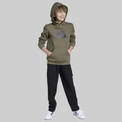 adidas Junge Kapuzenpullover mit Tarnmuster-Grafik Olive Strata