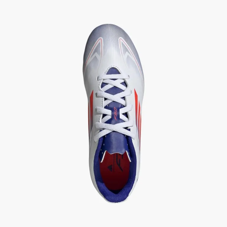 adidas Junior F50 Club Aufstiegs Paket FG Kunstrasen Fußballschuhe Cloud White/Solar Red/Lucid Blue