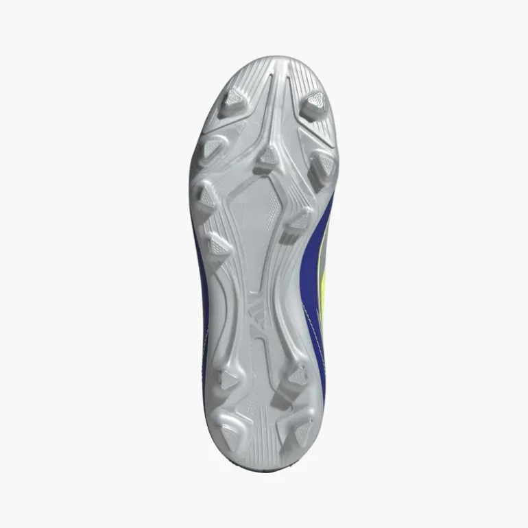 adidas Junior F50 Club Messi La Vida Rapida Pack FG/MG feste/mehrere Boden Fußballschuhe Silver Metallic/Solar Yellow/Lucid Blue