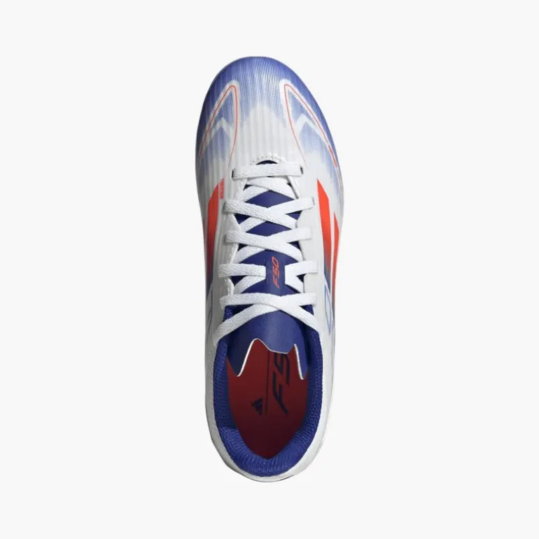 adidas Junior F50 Liga Aufstiegspaket FG/MG Fester/Multiflächen Fußballschuhe Cloud White/Solar Red/Lucid Blue