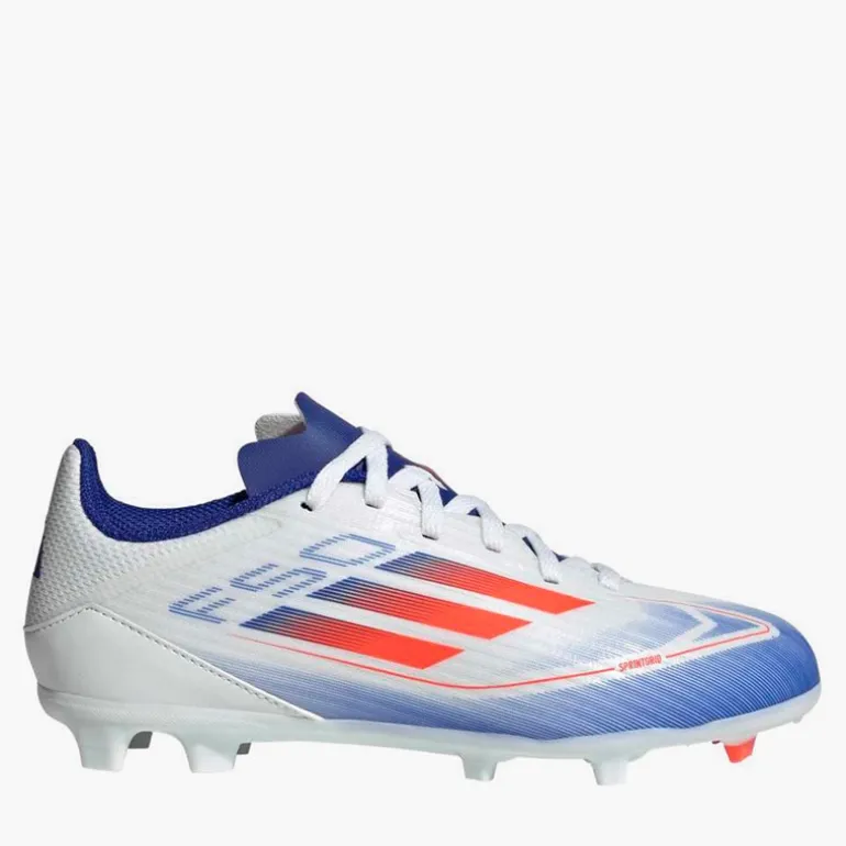 adidas Junior F50 Liga Aufstiegspaket FG/MG Fester/Multiflächen Fußballschuhe Cloud White/Solar Red/Lucid Blue