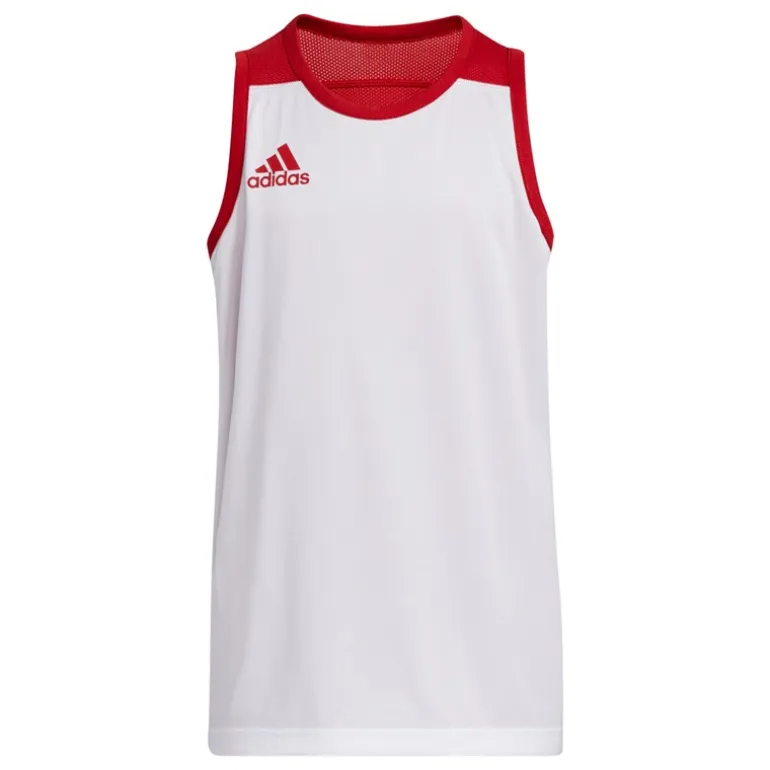 adidas Junior 3G Speed Wendbare Basketballtrikot Power Red/Weiß