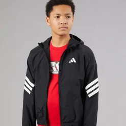 adidas Junior Junge Future Icons 3 Streifen Gewebte Trainingsjacke Schwarz/Weiß