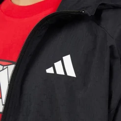 adidas Junior Junge Future Icons 3 Streifen Gewebte Trainingsjacke Schwarz/Weiß