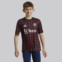 adidas Junior Junge MUFC Manchester United 24/25 Pre Match Trikot Schwarz/Mufc Red