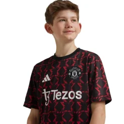 adidas Junior Junge MUFC Manchester United 24/25 Pre Match Trikot Schwarz/Mufc Red