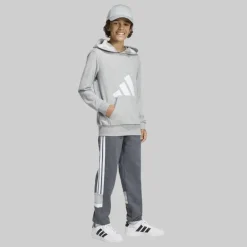 adidas Junior Junge Saisonale Essentials Tiberio 3 Streifen Jogginghosen Drak Grey/Weiß/Wonder Sage
