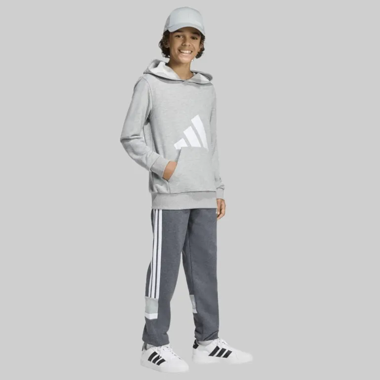 adidas Junior Junge Saisonale Essentials Tiberio 3 Streifen Jogginghosen Drak Grey/Weiß/Wonder Sage