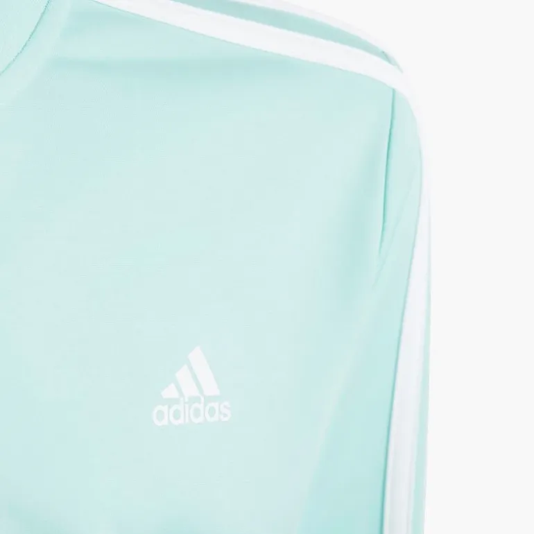 adidas Junior Mädchen Essentials 3 Streifen Trainingsanzug Semi Flash Aqua/Weiß