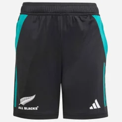 adidas Junior NZR Neuseeland All Blacks Fitness Shorts All Black/Pure Teal