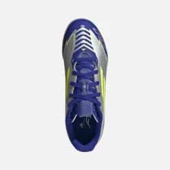 adidas Kinder F50 Messi Club La Vida Rapida Pack TF Kunstrasen Fußballschuhe Silver Metallic/Solar Yellow/Lucid Blue