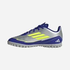 adidas Kinder F50 Messi Club La Vida Rapida Pack TF Kunstrasen Fußballschuhe Silver Metallic/Solar Yellow/Lucid Blue