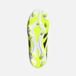 adidas Kinder Predator Club FG/MG Kunstrasen/Naturboden Fussballschuhe Cloud White/Core Black/Lucid Lemon