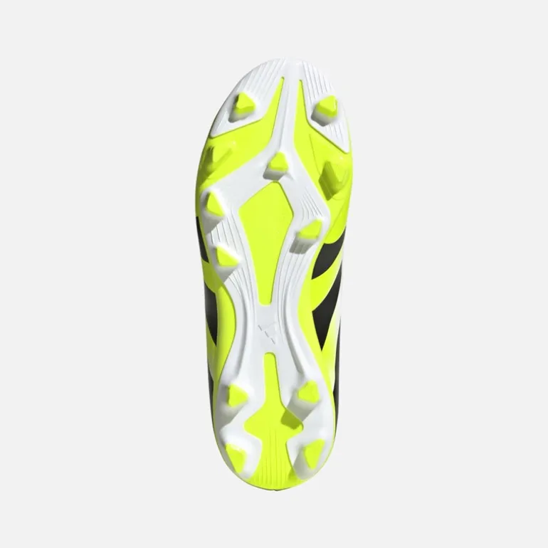 adidas Kinder Predator Club FG/MG Kunstrasen/Naturboden Fussballschuhe Cloud White/Core Black/Lucid Lemon