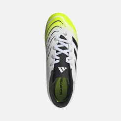 adidas Kinder Predator Club FG/MG Kunstrasen/Naturboden Fussballschuhe Cloud White/Core Black/Lucid Lemon