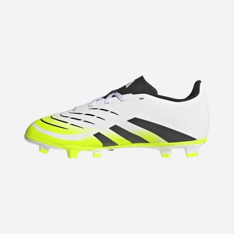 adidas Kinder Predator Club FG/MG Kunstrasen/Naturboden Fussballschuhe Cloud White/Core Black/Lucid Lemon