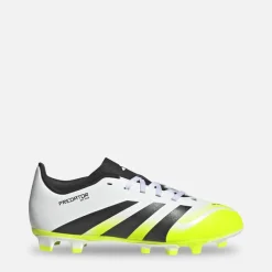 adidas Kinder Predator Club FG/MG Kunstrasen/Naturboden Fussballschuhe Cloud White/Core Black/Lucid Lemon