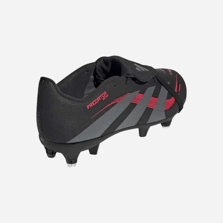 adidas Kinder Predator League Zunge SG Weicher Boden Fußballschuhe Core Black/Grey Four/Lucid Red