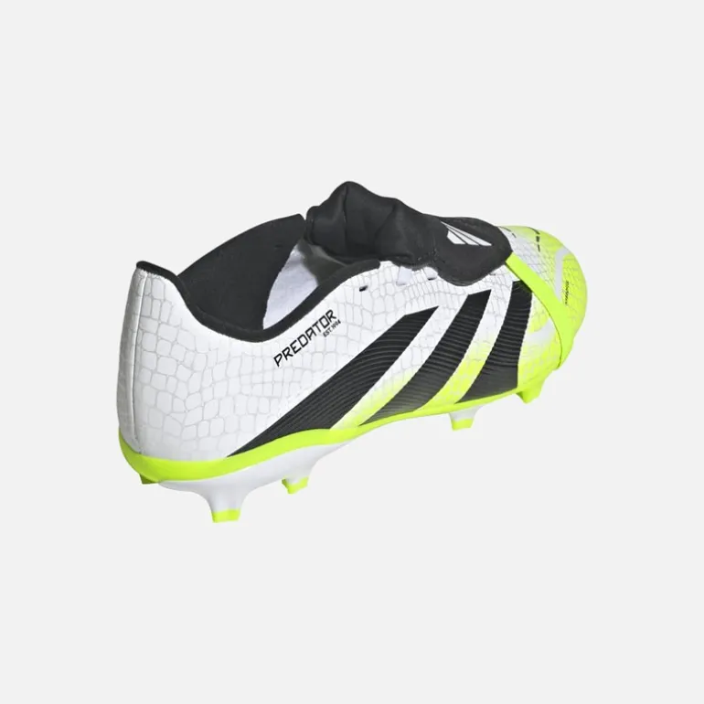 adidas Kinder Predator League Zunge FG/MG Kunstrasen/Naturrasen Fußballschuhe Cloud White/Core Black/Lucid Lemon