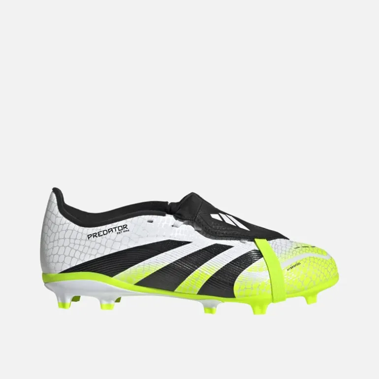 adidas Kinder Predator League Zunge FG/MG Kunstrasen/Naturrasen Fußballschuhe Cloud White/Core Black/Lucid Lemon