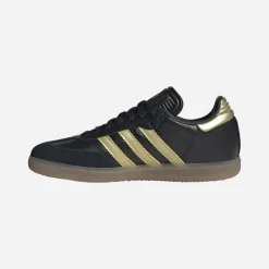 adidas Kinder Samba Messi IN Hallenfußballschuhe Core Black/Gold Metallic/Gum