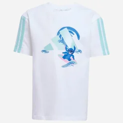 adidas Kinder X Disney Lilo Und Stitch T Shirt Und Shorts Set Weiß/Semi Flash Aqua