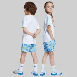 adidas Kinder X Disney Lilo Und Stitch T Shirt Und Shorts Set Weiß/Semi Flash Aqua