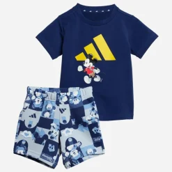 adidas Kinder X Disney Mickey Maus T Shirt Und Shorts Set Dark Blue/Crew Yellow