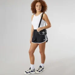 adidas Originals Damen Adicolor 3 Streifen Sprinter Shorts Schwarz