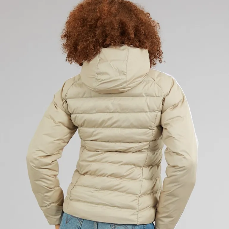 adidas Originals Damen Adicolor Kapuzenjacke mit Polsterung Wonder Beige/Grün/Preloved Ruby