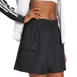 adidas Originals Damen Essentials Gewebte High Waist Cargo Shorts Schwarz