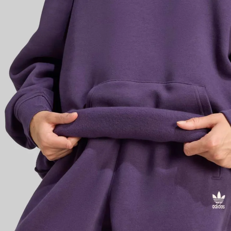 adidas Originals Damen Essentials Oversized Fleece Kapuzenpullover Aurora Plum