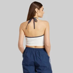 adidas Originals Damen Handtuch Neckholder Oberteil Cloud White
