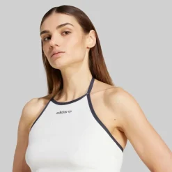 adidas Originals Damen Handtuch Neckholder Oberteil Cloud White
