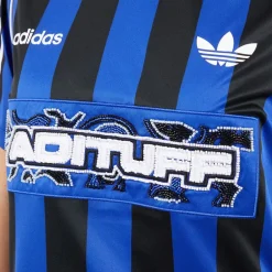 adidas Originals Damen Perlen Gestreift Jersey Semi Lucid Blue/Schwarz