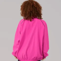 adidas Originals Damen Teamgeist Adicolor Oversized Gewebtes Durchgehendes Reißverschluss Trainings Oberteil Semi Lucid Fuchsia/Schwarz